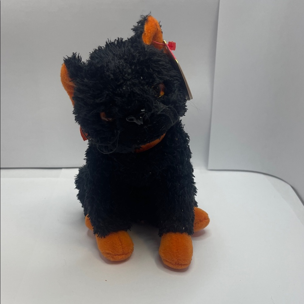 Black and Orange Plush Cat TY Fraidy